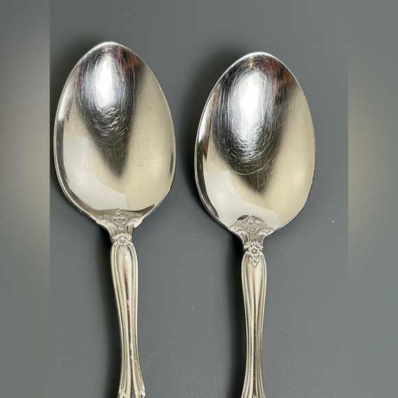 2 pc Oneida CUBE Stainless Steel MICHELANGELO 8 1/4” Serving Spoon - Picture 6 of 9